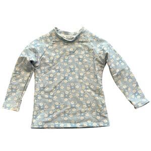 Minnow Swim Shirt Size 1 Blue Floral Girls Longsleeve Rash Guard Sun Block (4)